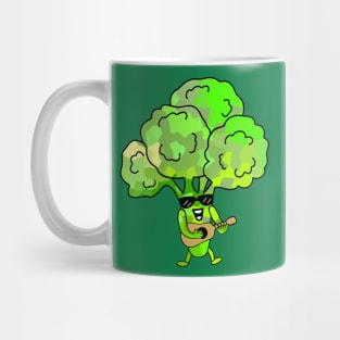 Broccoli Guitar Player  - Funny Broccoli Art Mug